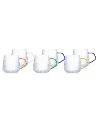 Luciano Borosilicate Baltic 400Ml Single Wall Glass Cups 6Pcs Set