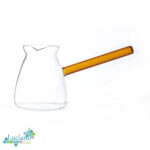 Luciano 350ml High Borosilicate Amber Handle Glass Coffee Warmer / Pot / Kettle / Turkish Kettle / Green Kettle / Milk Pot in Gift Box