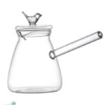 Luciano 650Ml High Borosilicate Glass Coffee Warmer with Bird Glass Lid