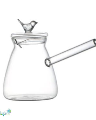 Luciano 650Ml High Borosilicate Glass Coffee Warmer with Bird Glass Lid