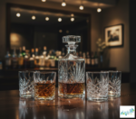 Luciano Cristal 800ml Glass Bottle and 4 300ml Cups Set (5pc Set)