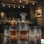 Luciano Cristal 800ml Glass Bottle and 4 300ml Cups Set (5pc Set)