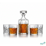 Luciano Cristal 800ml Glass Bottle and 4 300ml Cups Set (5pc Set) - Image 2