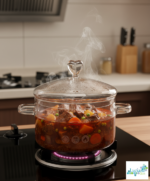 Luciano High Borosilicate 1900ml Glass Pot with Lid and Handles