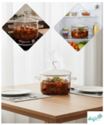 Luciano High Borosilicate 1900ml Glass Pot with Lid and Handles - Image 4