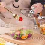 Luciano Gift Borosilicate Transparent Glass Pot with Lid Bear Top 1500ml - Image 2