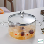 Luciano Gift Borosilicate Transparent Glass Pot with Lid Bear Top 1500ml - Image 4