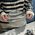 Luciano Gift Borosilicate Transparent Glass Pot with Lid Bear Top 1500ml - Image 6