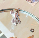 Luciano Gift Borosilicate Transparent Glass Pot with Lid Bear Top 1500ml - Image 7