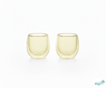 Luciano 80ml Borosilicate Ion Plating Amber Double Wall Glass 2PC Cup in Gift Box - Image 2