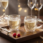 Luciano High Borosilicate 80ml Double Wall Glass Cups with Confetti b/I7