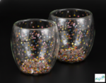 Luciano High Borosilicate 80ml Double Wall Glass Cups with Confetti b/I7 - Image 3