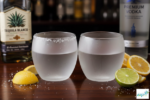 Luciano 90ml Frozen Borosilicate Double Wall Glass Cup 2 PC Set