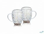 Luciano Confetti Double Wall Borosilicate Double Wall Glass Mug Set 350ml x 2 Color Box - Image 2