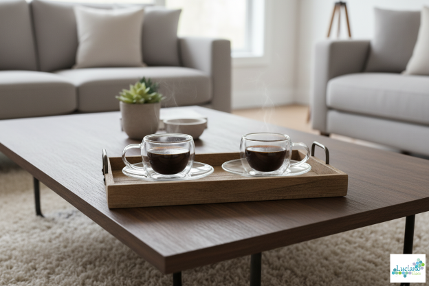 LUC1608H.png Luciano Saloon Borosilicate Double Wall Glass Cup and Saucer Set 80ml x 2 Color Box - Image 1