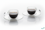 Luciano Saloon Borosilicate Double Wall Glass Cup and Saucer Set 80ml x 2 Color Box - Image 2