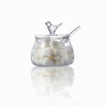 Luciano Bird Borosilicate Glass Sugar Pot Set 300ml with Lid and Spoon Color Box