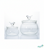 Luciano Borosilicate 500ml Glass Sugar Pot with Bird Lid - Image 8
