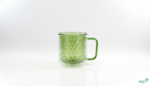 Luciano 380ml Borosilicate Double Wall Glass with Embossed Green Color Inside Wall - Image 2