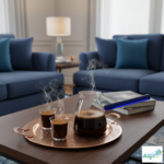 Luciano Borosilicate 650Ml Glass Coffee Warmer-Blue