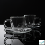 Luciano 70Ml Borosilicate Double Wall Coffee Glass Cup 2Pcs Set+12Cm Saucer 2Pcs - Image 3