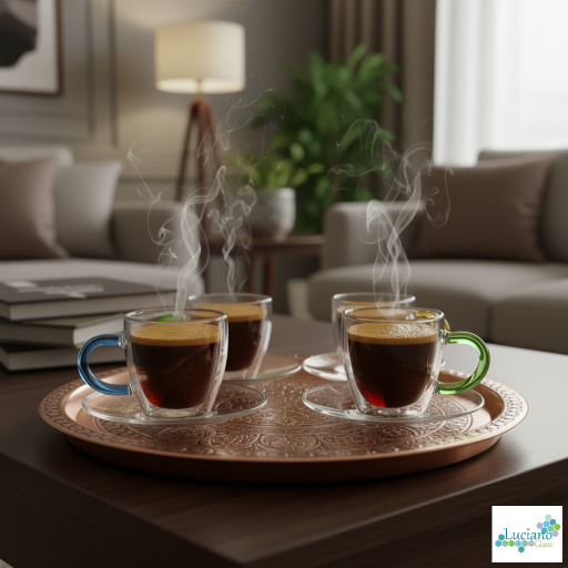 LUC5007v4-1.png Luciano Borosilicate 4X70Ml Glass Cup With Saucer - Image 1