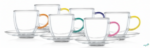 Luciano 12PC Set 6x70Ml Borosilicate Double Wall Coffee Glass Cup +12Cm Saucer - Image 2