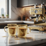 Luciano 90Ml Ion Plating Amber Borosilicate Double Wall Glass Cup