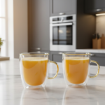 Luciano 270Ml Ion Plating Amber Borosilicate Double Wall Glass Cup