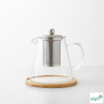 Luciano 950ml Borosilicate Glass Tea Pot with Stainless Steel Cover and Filter - Image 2