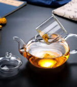 Luciano 800ml Borosilicate Glass Tea Pot with Glass Cover and Filter - Image 3