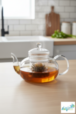 Luciano 1000ml Borosilicate Glass Tea Pot with Glass Cover and Filter