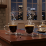 Luciano High Borosilicate 90ml Oriental Double Wall Coffee Cup and Saucer 4pc set