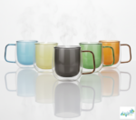 Luciano High Borosilicate 250ml Double Wall Glass Black with Handle - Image 5