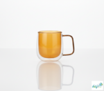 Luciano High Borosilicate 250ml Double Wall Glass Orange with Handle - Image 2