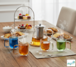 Luciano High Borosilicate 250ml Double Wall Glass Green with Handle - Image 3