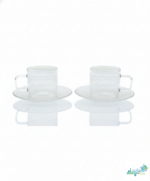 Luciano Stripe High Borosilicate 90ml Single Wall Coffee Cup with Saucer 4pc set - Image 2