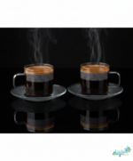 Luciano Baklava High Borosilicate 90ml Single Wall Coffee Cup with Saucer 4pc set - Image 4