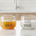 Luciano 350ml Single Wall Borosilicate Good Morning Mugs 2PCs Set