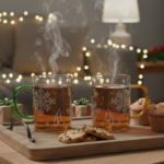 Luciano Gift Glossy Rainbow Borosilicate Single Wall Glass Mug Set (red and green handles) 400ml x 2 Color Box