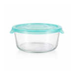 LUC High borosilicate Round glass container with easy snap lid 620ml (14.9x5.9cm) - Image 2