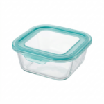 Luciano High Borosilicate Square Glass Food Container with easy snap lid 1200ml 17.5x17.5x6.5cm - Image 2