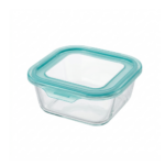 Luciano High Borosilicate Square Glass Food Container with easy snap lid 800ml 15x15x6.2cm - Image 2