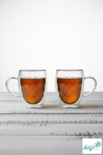 Luciano Diamond Borosilicate Double Wall Glass Mug Set 350ml x 2 Color Box - Image 3
