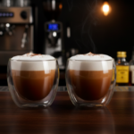 Luciano High Borosilicate Round Glass Double Wall Glass cups 250ml  - 2pc set