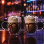 Luciano High Borosilicate Round Glass Double Wall Glass cups with handles 350ml  - 2pc set