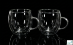 Luciano High Borosilicate Round Glass Espresso Double Wall Glass cups with handles 80ml  - 2pc set - Image 3