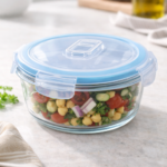 Luciano High Borosilicate Round Glass Food Container with Vent Lid 1300ml 20.2x8.3cm