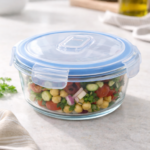 Luciano High Borosilicate Round Glass Food Container with Vent Lid 400ml 13.7x6.3cm