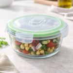 Luciano High Borosilicate Round Glass Food Container with Vent Lid 950ml 17.9x7.6cm